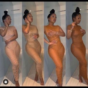 Mesh 2 piece skirt set